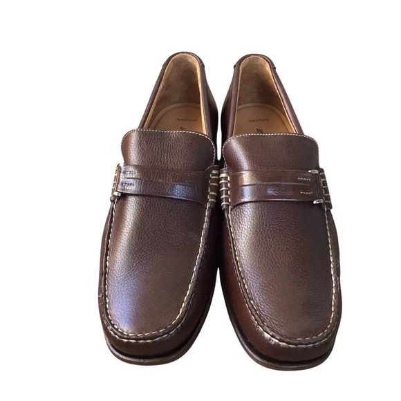 Johnston & Murphy Brown Sheepskin Slip On Loafers - Picture 3 of 10